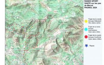Rando sur les pas de Marcel Pagnol - Carte du trajet